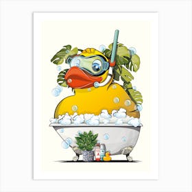 Rubber Duck In Bubble Bath Art Print