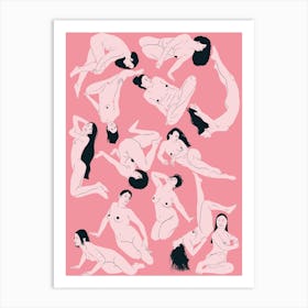 Nude Ladies Pink Art Print