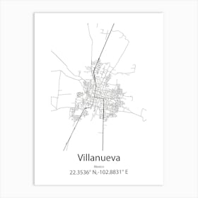 Villanueva Y Geltru,Spain Minimalist Map Art Print