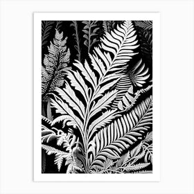 Lady Fern Linocut Art Print