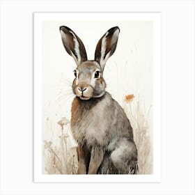 Hare and Long Grass Art Print