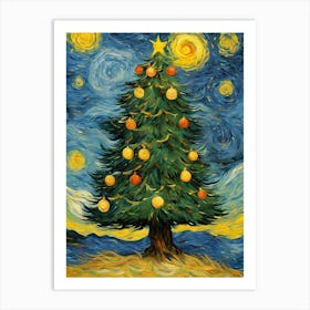 Christmas Tree Van Gogh Style 2 Art Print