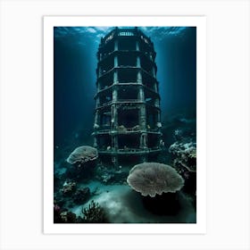 Wrecked Building Under The Sea -Reimagined Art Print