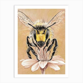 Bee On A Flower 1 Art Print