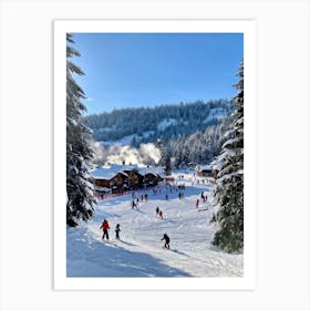 Ski Resort In The Mountains Art Print