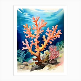 Watercolor Coral Reef Art Print