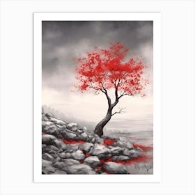 Red Tree Art Print