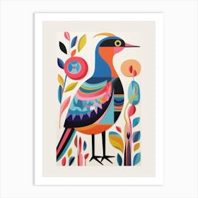 Colourful Scandi Bird Duck 1 Art Print