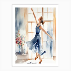 Ballerina Watercolor Painting Art Print