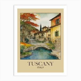 Tuscany Italy Travel Watercolor Art Print