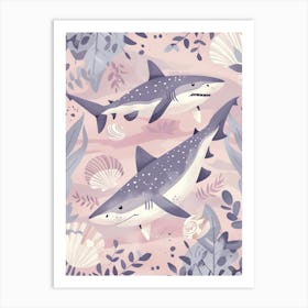 Bigeye Thresher Shark Illustration 2 Art Print