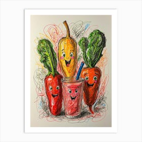 Carrots And Smoothies Art Print
