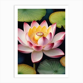 Vintage Lotus Flower India National Flower Art Print