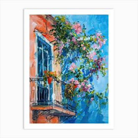 Balcony Painting In Barcelona 2 Art Print