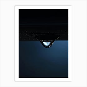 Tear Droplet Poised On The Edge Of A Cheek Cast In Sharp Relief Against A Somber Dark Background C (1) Art Print