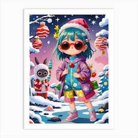 Christmas Girl 2 Art Print