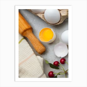 Eggs And Cherries Art Print