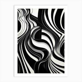 Oscillation Abstract Black And White 1 Art Print