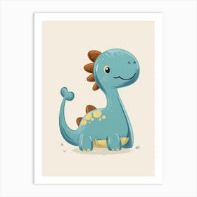 Cute Cartoon Dinosaur 2 Art Print