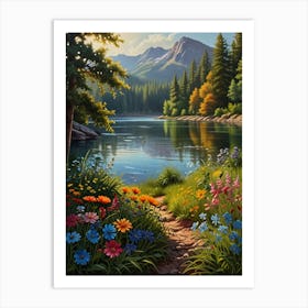 Walk By The Lake Art Print