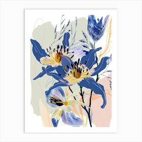 Colourful Flower Illustration Nigella Love In A Mist 4 Art Print