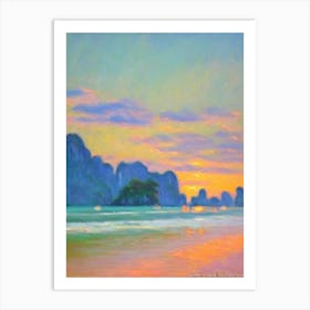 Railay Beach Krabi Thailand Monet Style Art Print