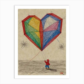 Heart Kite 8 Art Print