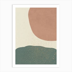 Painted Abstract Minimal Shapes Terra Green Art Print