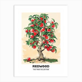 Redwood Tree Storybook Illustration 4 Poster Art Print