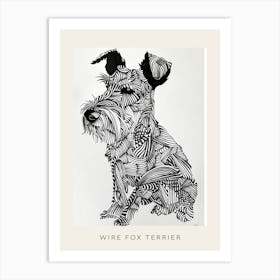 Wire Fox Terrier Line Sketch Poster Art Print