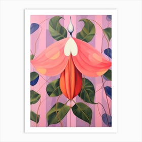 Fuchsia 1 Hilma Af Klint Inspired Pastel Flower Painting Art Print