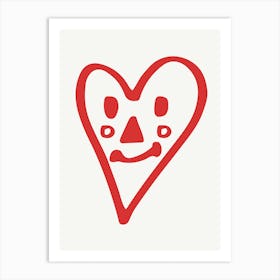 Heart Of A Clown Cute Illustration Art Print