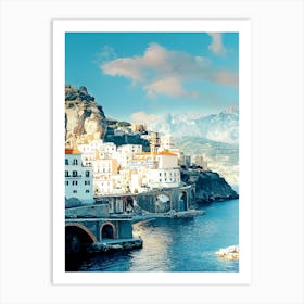 View Of The Town And The Seaside In A Summer Afternoon Sorrento, Italy Art Print