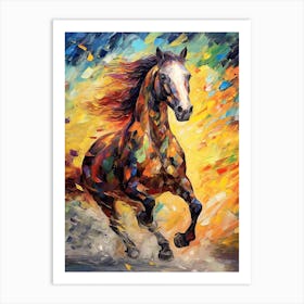 Running Horse Painting On Canvas 5 Art Print
