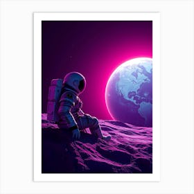 Astronaut On The Moon 1 Art Print