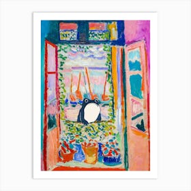 Unimpressed Frog In Matisse Open Window Painting Art Print