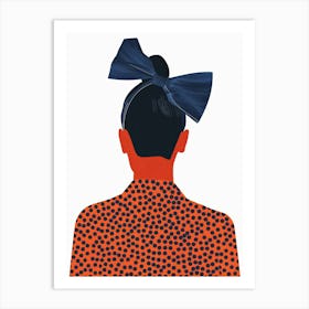 Portrait Of A Woman With A Bow Art Print