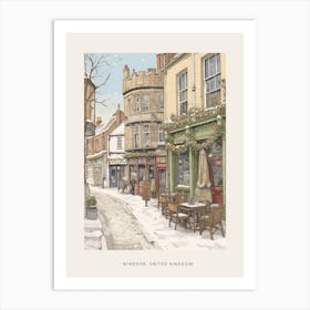 Vintage Winter Poster Windsor United Kingdom 2 Art Print