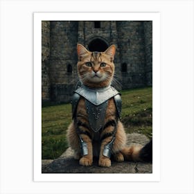 Cat In Armor 2 Art Print