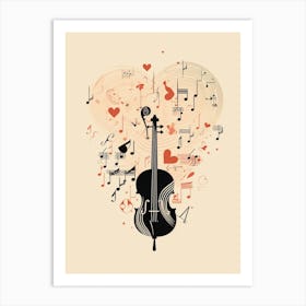 Musical Linework Heart Art Print