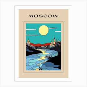 Minimal Design Style Of Moscow, Russia 4 Poster Art Print