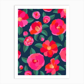 Camellia Blossoms Art Print