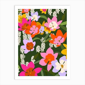 Colorful Summer Flowers Art Print