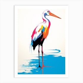 Andy Warhol Style Bird Stork 1 Art Print