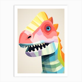 Colourful Dinosaur Alectrosaurus Art Print