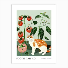 Foodie Cats Co Cat And Tomatoes 3 Art Print