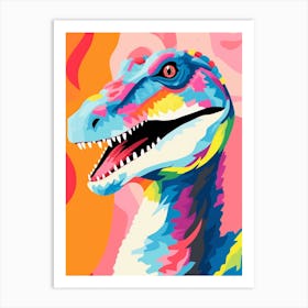 Colourful Dinosaur Baryonyx 6 Art Print