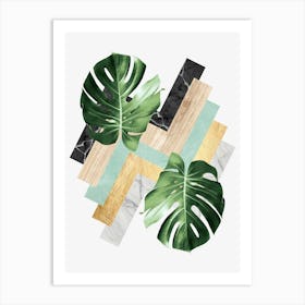 Geometric and floral composition 7 Art Print