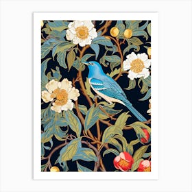 Bluebird On A Branch Art Print