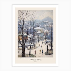 Winter City Park Poster Namsan Park Seoul South Korea 2 Art Print